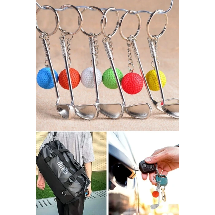 İpek Yıldızı® Gerçekçi Golf Tasarımlı Şık Anahtarlık Kolye Çanta Süsü Golf Keychain