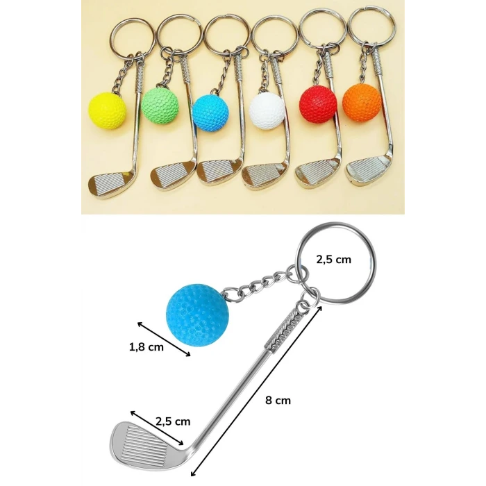 İpek Yıldızı® Gerçekçi Golf Tasarımlı Şık Anahtarlık Kolye Çanta Süsü Golf Keychain