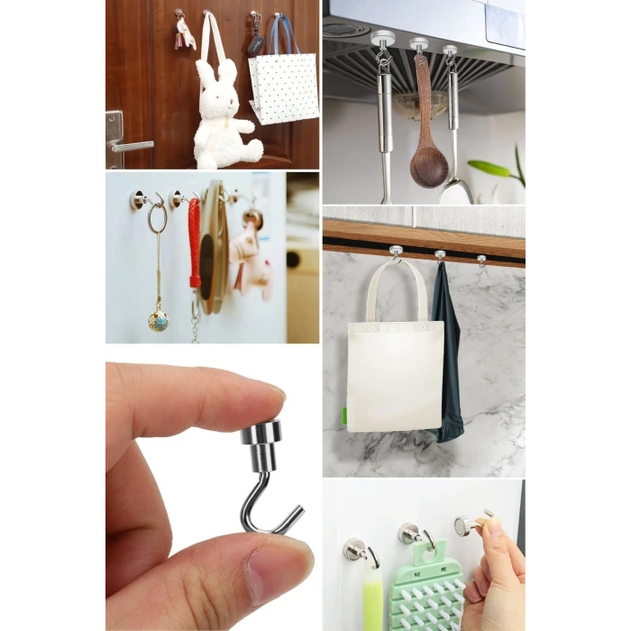 İpek Yıldızı® Güçlü Manyetik Mutfak,Banyolar İçin Çok Amaçlı 2li Magnet Askı