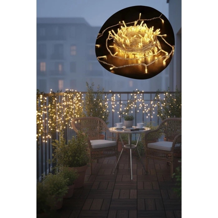 İpek Yıldızı® Günışığı Renk 5 Farklı Işık Modlu 10 Metre Eklemeli Dekor Boncuk Model Dekoratif Led