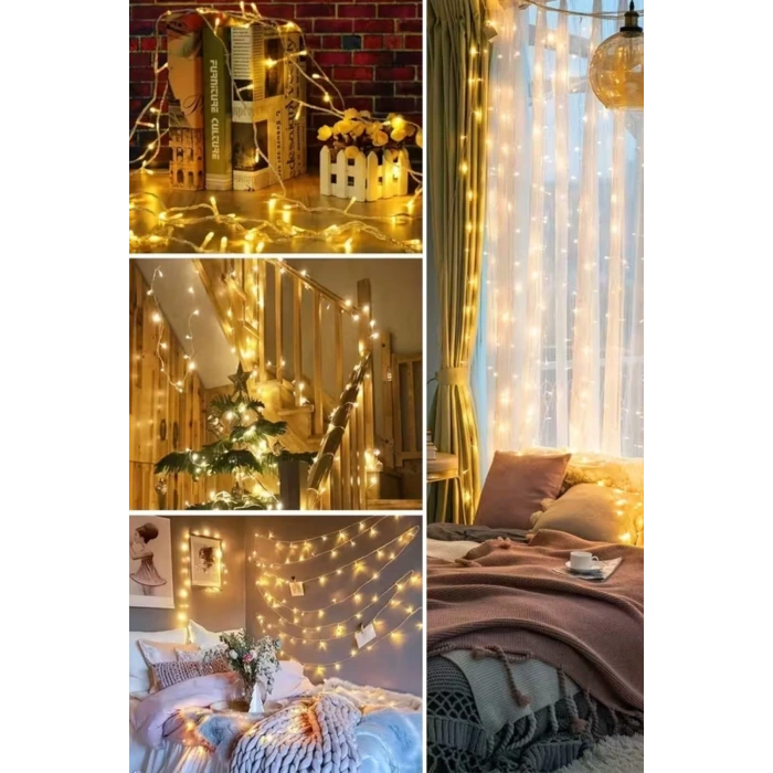 İpek Yıldızı® Günışığı Renk 5 Farklı Işık Modlu 10 Metre Eklemeli Dekor Boncuk Model Dekoratif Led