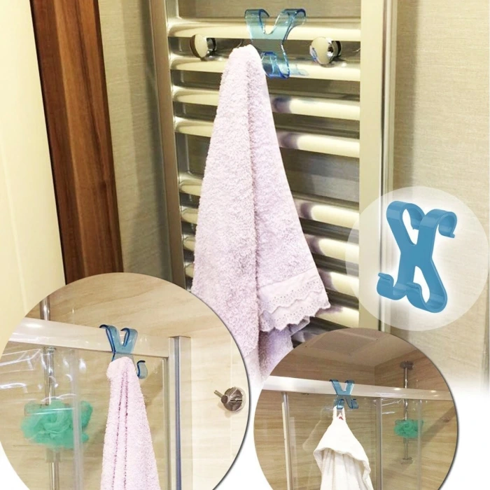 İpek Yıldızı® Hang it Pratik Kolay Taşımabilir Havlupan 2 Kancalı Banyo Askısı