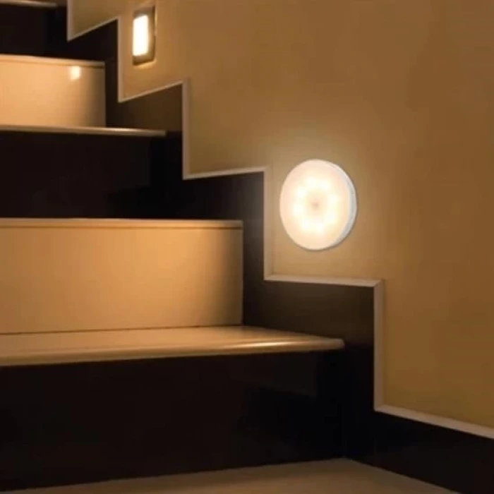 İpek Yıldızı® Hareket Sensörlü Usb Şarjlı Spot Lamba Mıknatıslı ve Yapışkanlı Gün Işığı Renk Led