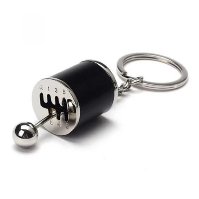 İpek Yıldızı® Hareketli Araba Vites Anahtarlık Altı Hız Manuel Vites Dişli Shifter Topuzu Metal Anahtarlık