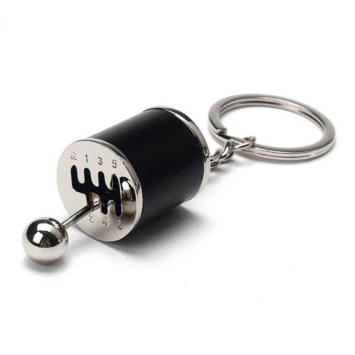 İpek Yıldızı® Hareketli Araba Vites Anahtarlık Altı Hız Manuel Vites Dişli Shifter Topuzu Metal Anahtarlık