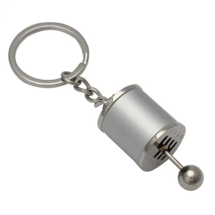 İpek Yıldızı® Hareketli Araba Vites Anahtarlık Altı Hız Manuel Vites Dişli Shifter Topuzu Metal Anahtarlık