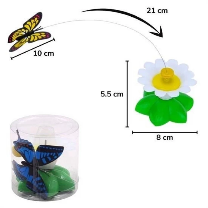 İpek Yıldızı® Hareketli Dönen Kelebek - Kedi Oyuncağı ( Pille Çalışır)