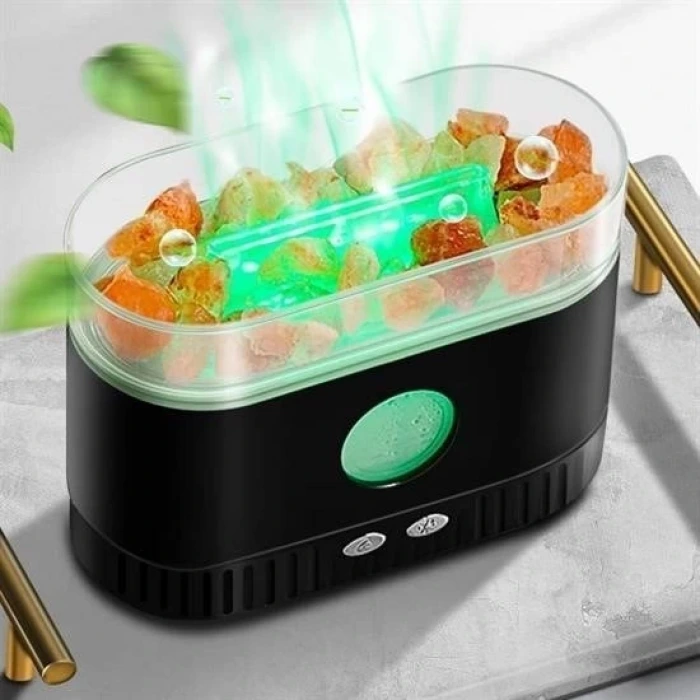 İpek Yıldızı® Himalaya Tuzlu Renkli Led Aydınlatmalı 200ml Hava Nemlendiricili Aromaterapi Difüzörü