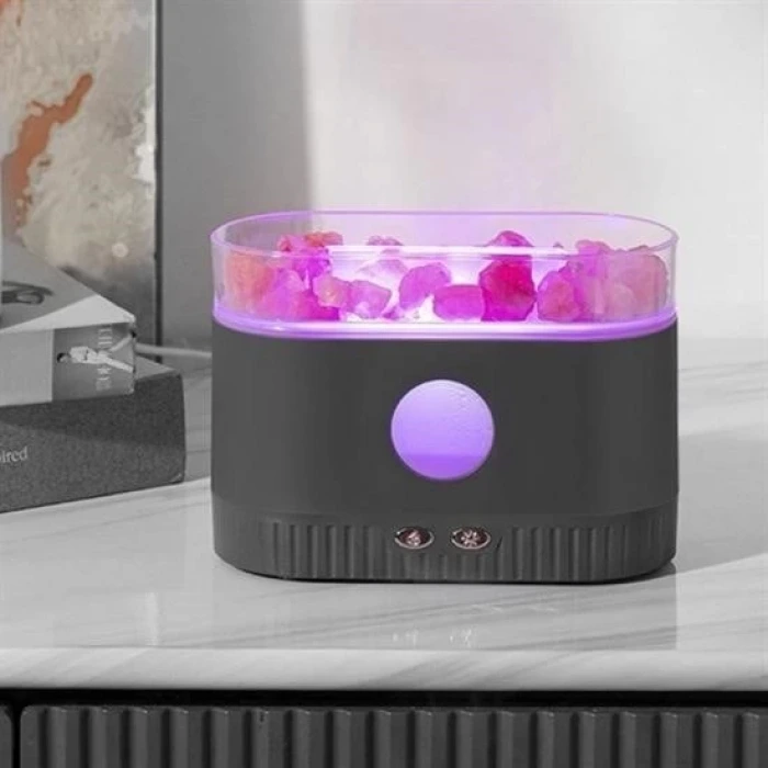 İpek Yıldızı® Himalaya Tuzlu Renkli Led Aydınlatmalı 200ml Hava Nemlendiricili Aromaterapi Difüzörü