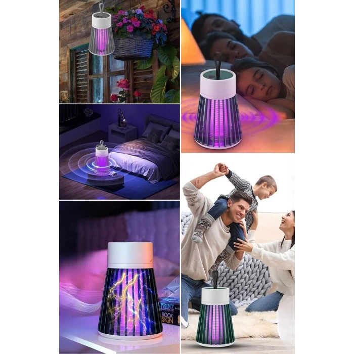 İpek Yıldızı® İç ve Dış Mekanlar İçin Şarjlı Sinek Öldürücü Sivrisinek Kovucu,UV Işıklı Sineksavar Taşınabilir Gece Lambası