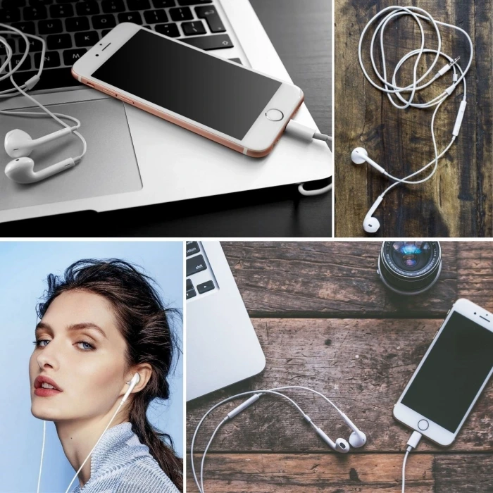 İpek Yıldızı® İphone Ucu Çıkışlı Pop Up Kulakiçi Yumuşak Kontrol Tuşlu Kulaklık