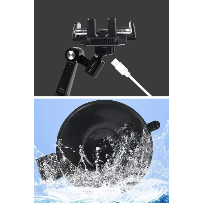 İpek Yıldızı® Jel Vantuzlu Cama Takılabilen Güçlü 360 Derece Dönebilen Ayarlanabilir Araç Içi Vantuzlu Telefon Tutucu