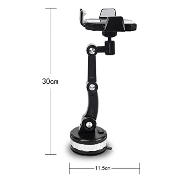 İpek Yıldızı® Jel Vantuzlu Cama Takılabilen Güçlü 360 Derece Dönebilen Ayarlanabilir Araç Içi Vantuzlu Telefon Tutucu
