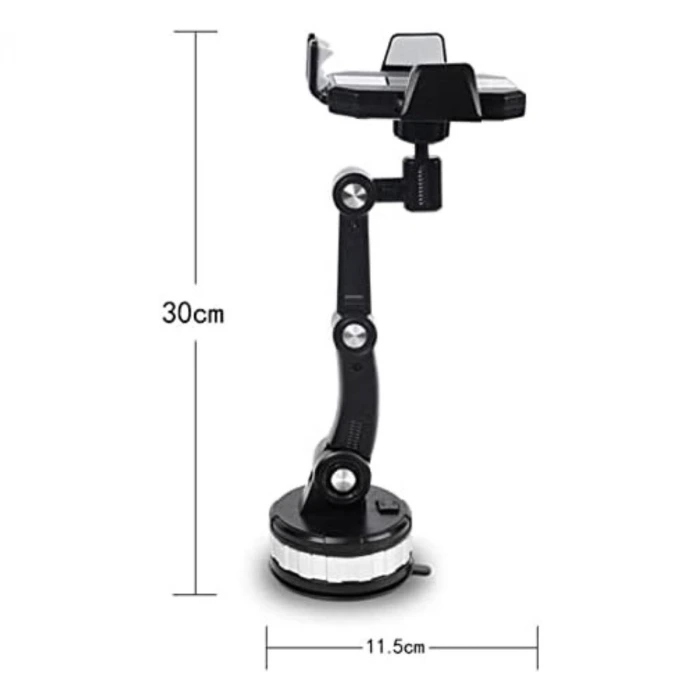 İpek Yıldızı® Jel Vantuzlu Cama Takılabilen Güçlü 360 Derece Dönebilen Ayarlanabilir Araç Içi Vantuzlu Telefon Tutucu
