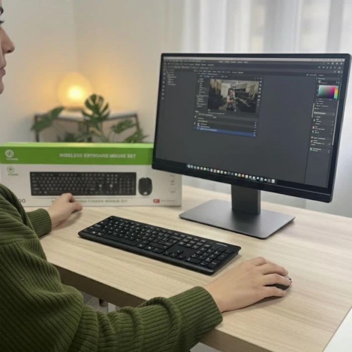 İpek Yıldızı® Kablosuz Q Klavye Mouse Seti Rahat Yazım, Sessiz Tuşlar, Ofis ve Ev Kullanımına Uygun Set YK7100