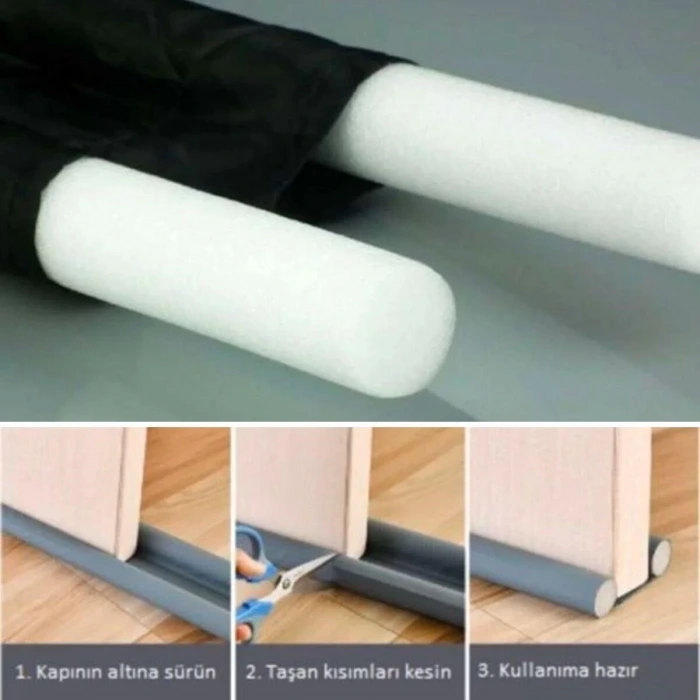 İpek Yıldızı® Kapı Altı Rüzgar ve Toz Önleyici Isı Koruyucu İzolatör Boyu Ayarlanabilir Model