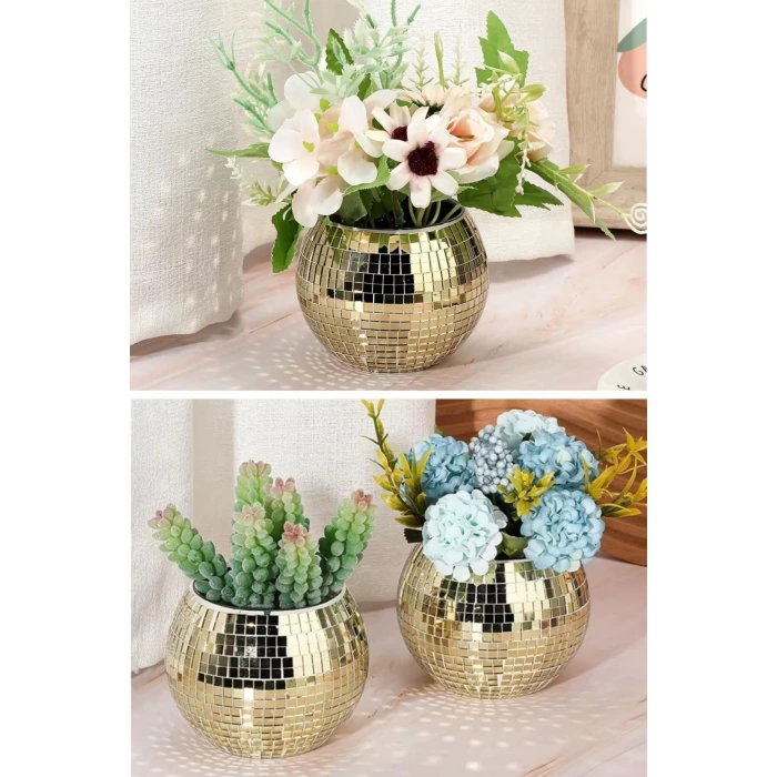 İpek Yıldızı® Kare Gold Cam Mozaik Fayans Çıkartmaları El İşi Kare Cam Fayans Kendinden Yapışkanlı Aynalı Dekor Panel 30x30 Cm