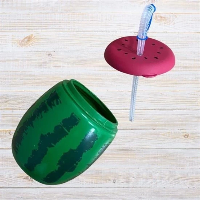 İpek Yıldızı® Karpuz Model Kendiliğinden Pipetli 900 ml Suluk, Matara