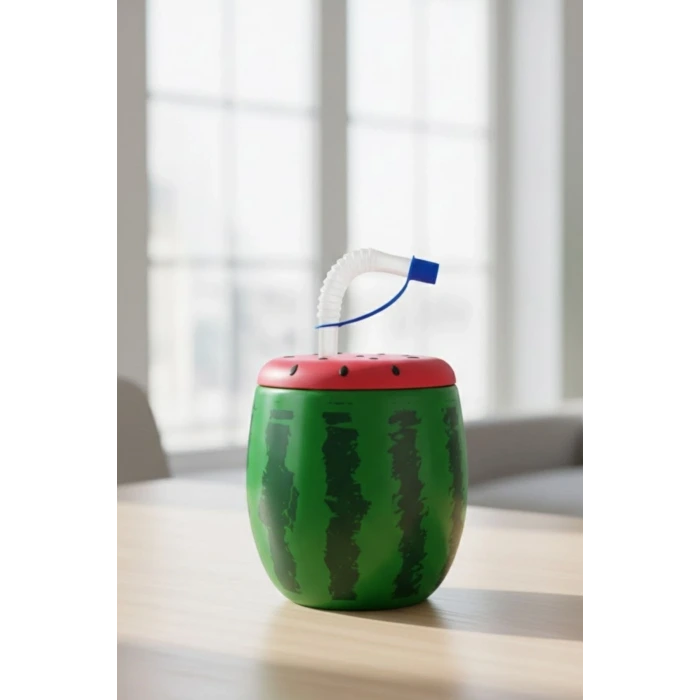 İpek Yıldızı® Karpuz Model Kendiliğinden Pipetli 900 ml Suluk, Matara