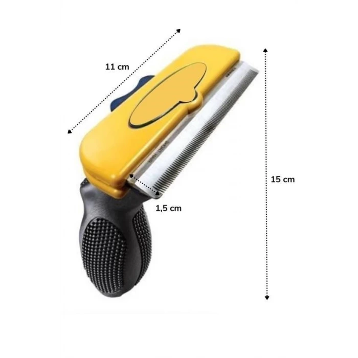 İpek Yıldızı® Kedi ve Köpekler İçin Kısa Tüylü Köpek Tarağı Tüy Toplayıcı Tarak Large