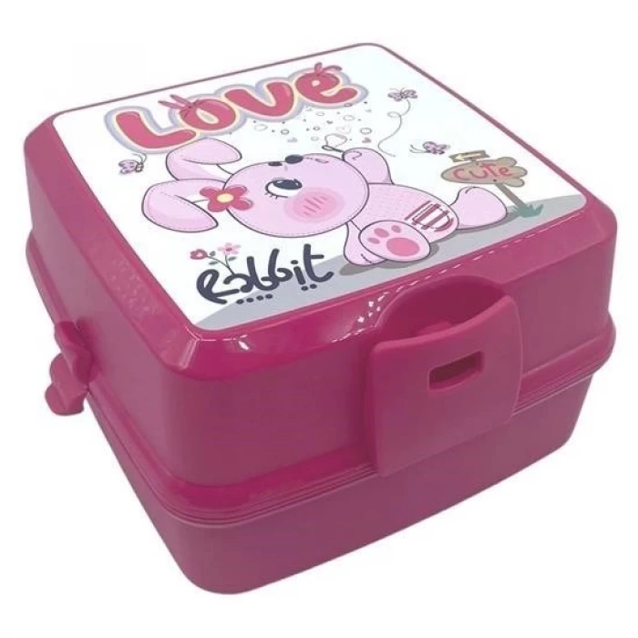 İpek Yıldızı® Kendiliğinden Kaşık Çatallı Beslenme Kutusu 4 Bölmeli Çocuk Beslenme Kabı Saklama Kutusu