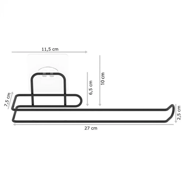 İpek Yıldızı® Kendiliğinden Yapışkanlı Krom Paslanmaz Metal Havlu Kağıtlık Aparatı