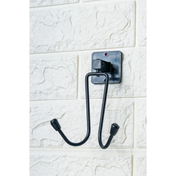 İpek Yıldızı® Kendiliğinden Yapışkanlı Siyah Paslanmaz Metal Bornoz ve Havlu Askılığı