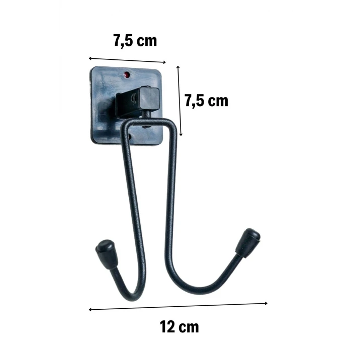 İpek Yıldızı® Kendiliğinden Yapışkanlı Siyah Paslanmaz Metal Bornoz ve Havlu Askılığı