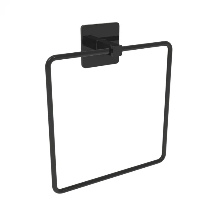 İpek Yıldızı® Kendiliğinden Yapışkanlı Siyah Paslanmaz Metal Kare Havluluk