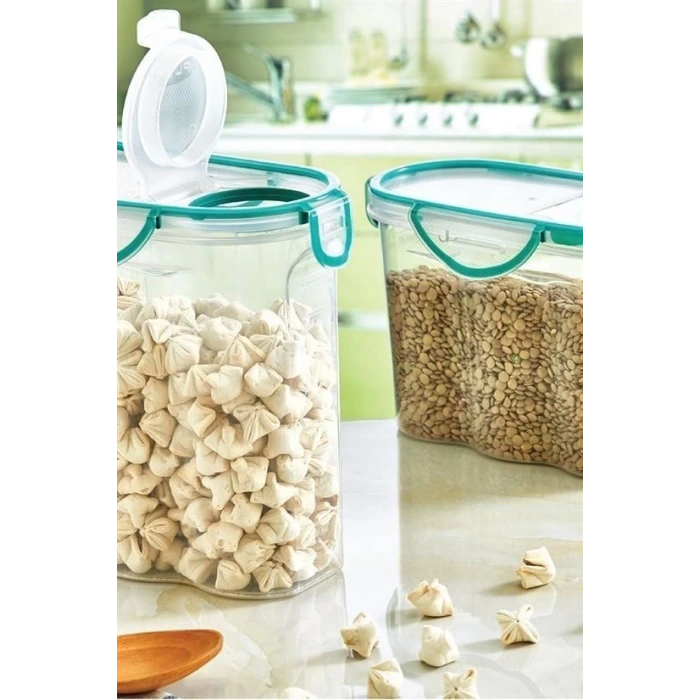İpek Yıldızı® Kilitli Kapaklı Contalı Hava,Su Sıvı Geçirmez 1,2 Litre Erzak Saklama Kabı-SA580