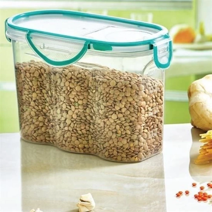 İpek Yıldızı® Kilitli Kapaklı Contalı Hava,Su Sıvı Geçirmez 1,7 Litre Erzak Saklama Kabı-SA585