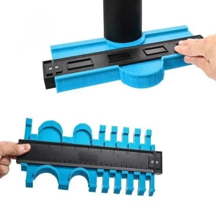 İpek Yıldızı® Kontur Ölçüm Cihazı Ahşap Fayans Şekillendirme Kalıbı 24 cm