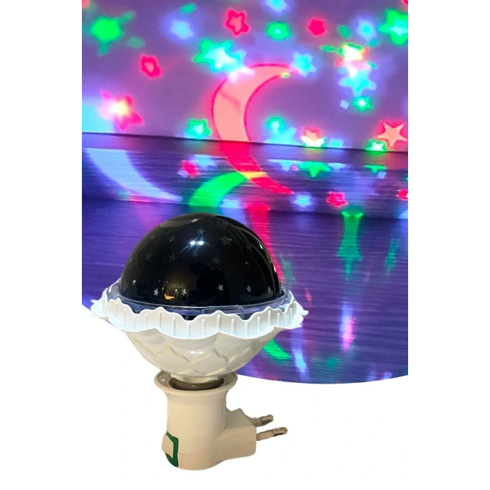 İpek Yıldızı® Kristal Gökyüzü Modlu Yıldızlı Hareketli 360 Derece Dönen Kristal Led Ampül