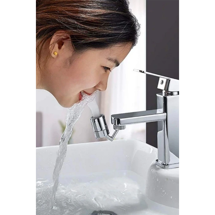İpek Yıldızı Krom Görünümlü Plastik Kolay Yerleştirilebilen Banyo Tuvalet Bahçe Fonksiyonlu Musluk Başlığı