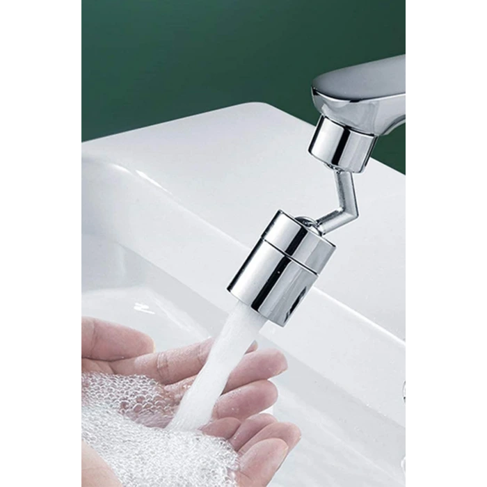 İpek Yıldızı Krom Görünümlü Plastik Kolay Yerleştirilebilen Banyo Tuvalet Bahçe Fonksiyonlu Musluk Başlığı
