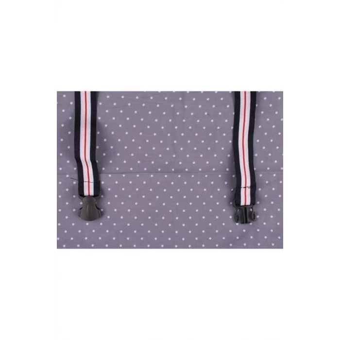 İpek Yıldızı® Kullanışlı Bebek Emzirme Önlüğü Gri Puantiyeli