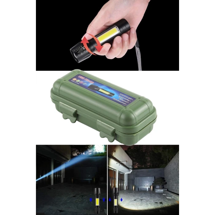 İpek Yıldızı® Kutulu Mini El Feneri – Taşınabilir LED Kamp ve Acil Durum El Lambası Plastik Gövde