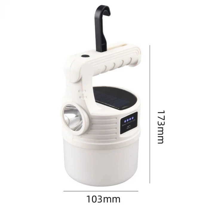 İpek Yıldızı® LED Güneş Enerjili Kamp Lambası–2000 Lümen Süper Parlak, 5 Aydınlatma Modlu,USB ile Şarj Edilebilir Dış Mekan,Asılabilir Torch El Feneri