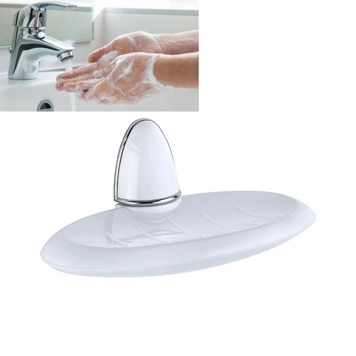 İpek Yıldızı® Lüks Milenyum Sabunluk Dekoratif Beyaz Sabun Tutucu Stand