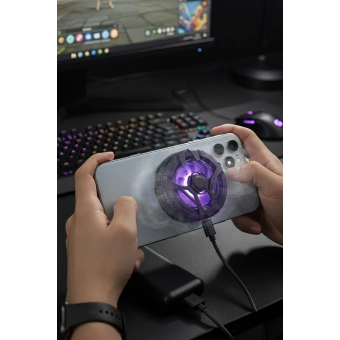 İpek Yıldızı® Manyetik Telefon ve Tablet Soğutucu – Güçlü Sessiz Fanlı, Hızlı Isı Dağıtıcı Mobil Cihaz Soğutma Aparatı S25 Radiator