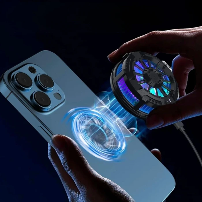 İpek Yıldızı® Manyetik Telefon ve Tablet Soğutucu – Güçlü Sessiz Fanlı, Hızlı Isı Dağıtıcı Mobil Cihaz Soğutma Aparatı S25 Radiator