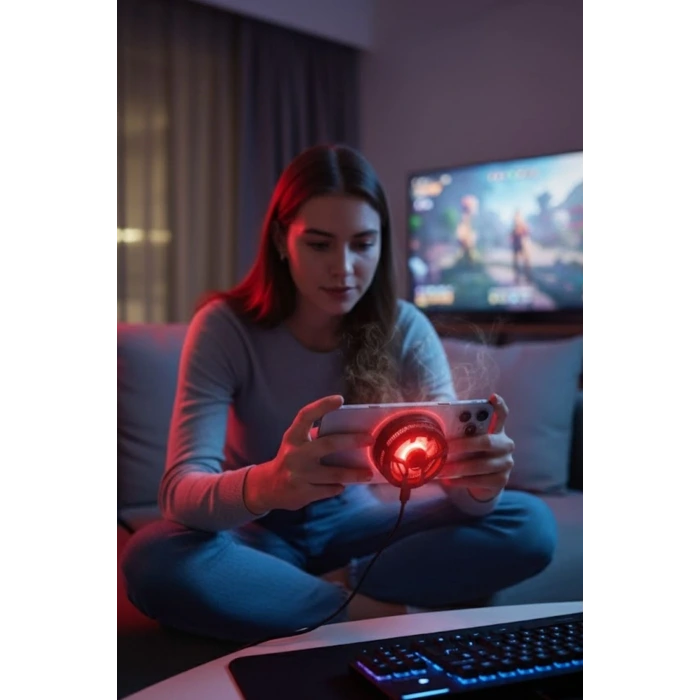 İpek Yıldızı® Manyetik Telefon ve Tablet Soğutucu – Güçlü Sessiz Fanlı, Hızlı Isı Dağıtıcı Mobil Cihaz Soğutma Aparatı S25 Radiator