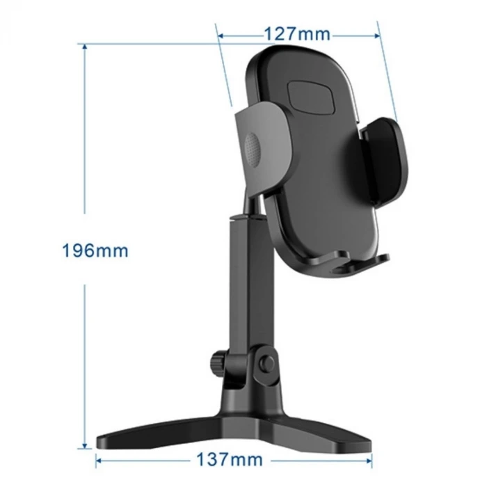 İpek Yıldızı® Masaüstü Telefon Standı 360 Derece Dönebilen Başlıklı Ayaklı Telefon Tripodu