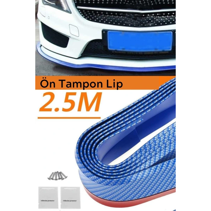 İpek Yıldızı® Mavi 2,5 Metre Araba Oto Ön Tampon Koruyucu Kauçuk Pratik Tampon Şerit Bant Döşeme Kiti