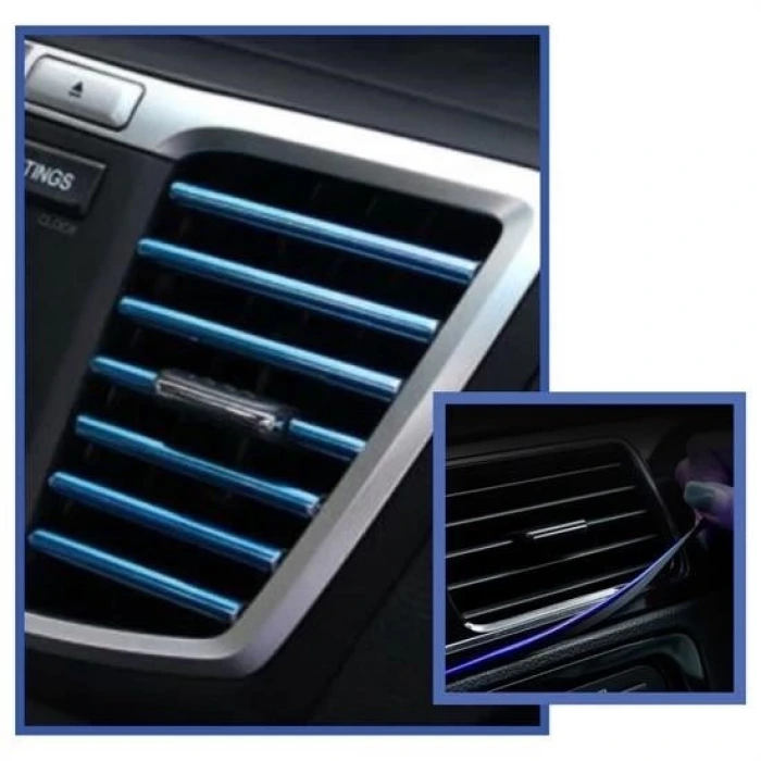 İpek Yıldızı® Mavi Araba OtoTrim Dekorasyon Şeridi Kauçuk Elastik Kolay Kurulum 5 metre Şerit Bant