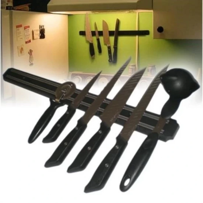 İpek Yıldızı® Mıknatıslı Paslanmaz Duvar Bıçak Askısı Standı 55 Cm Aparat
