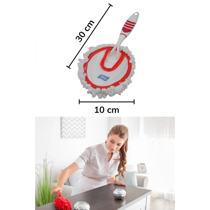 İpek Yıldızı® Mikrofiber Duster Toz Leke Kir Alıcı Temizleyici Tutacaklı Temizlik Bezi Aparatı Malzemesi