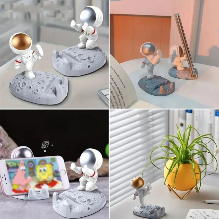 İpek Yıldızı® Mini Astronot Model Telefon ve Tablet Tutucu Standı