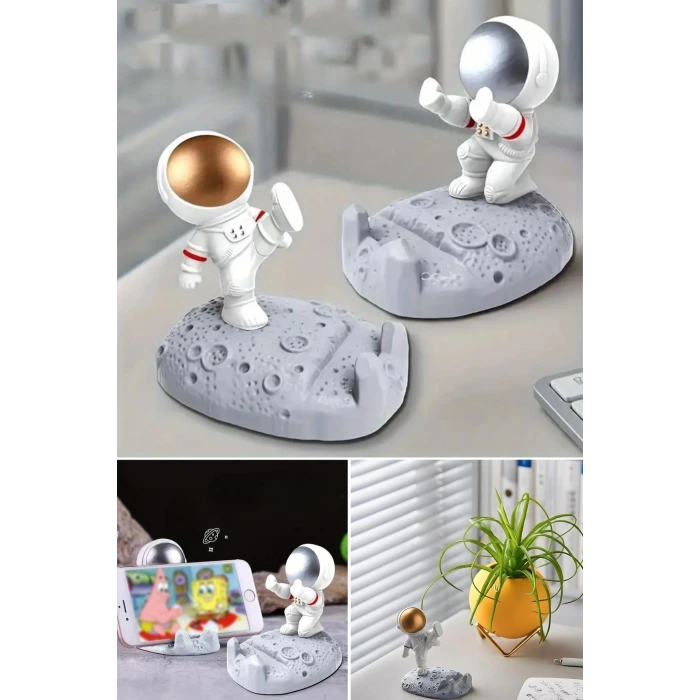 İpek Yıldızı® Mini Astronot Model Telefon ve Tablet Tutucu Standı