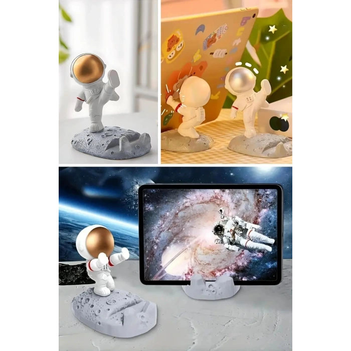 İpek Yıldızı® Mini Astronot Model Telefon ve Tablet Tutucu Standı